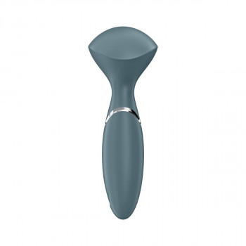Серый вибромассажер Mini Wand-er - 16 см.