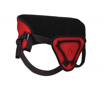 Красный страпон Deluxe Silicone Strap On 8 Inch - 20,5 см.