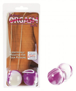 Бело-фиолетовые вагинальные шарики Duotone Orgasm Balls