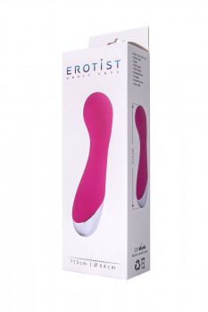 Розовый перезаряжаемый вибратор Erotist с крупной головкой - 15 см.