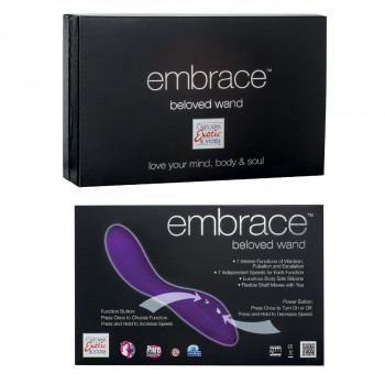 Фиолетовый вибратор Embrace Beloved Wand - 20 см.