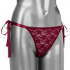 Кружевные трусики с клиторальным вибратором Remote Control Lace Thong Set, малиновый с чёрным