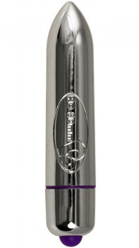Серебристая вибропулька RO-80MM 7-Speed Chrome - 7,9 см.