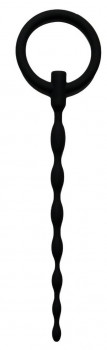 Черный силиконовый уретральный плаг Silicone Penis Plug - 16 см.