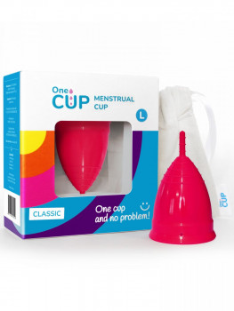 Розовая менструальная чаша OneCup Classic - размер L
