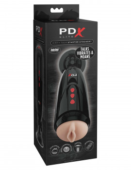 Мастурбатор-вагина с вибрацией Dirty Talk Starter Stroker