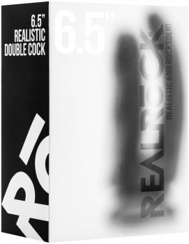 Чёрный анально-вагинальный фаллоимитатор Realistic Double Cock 6,5 Inch - 16,5 см.