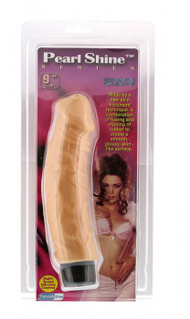 Телесный вибратор-реалистик с богатым рельефом поверхности Pearl Shine 9 Vibrator - 22,8 см.
