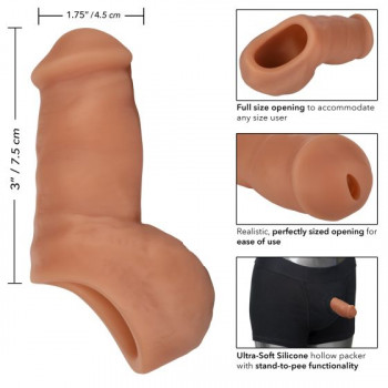 Коричневый фаллоимитатор для ношения Packer Gear Ultra-Soft Silicone Stp Packer