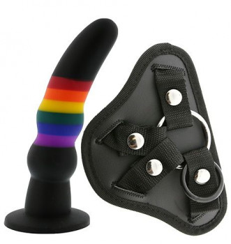 Черный поясной страпон Strap ON Solid Dildo - 17 см.