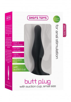 Чёрная анальная пробка Butt Plug with Suction Cup Small