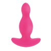 Розовый анальный плаг из силикона с 10 функциями Silicone Risque - 10 см.