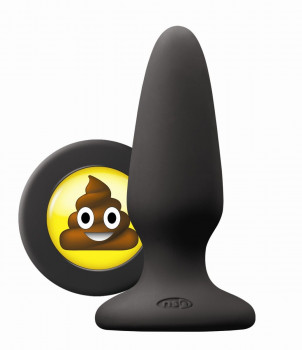 Черная силиконовая пробка среднего размера Emoji Sht - 10,2 см.