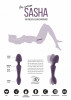 Фиолетовый двусторонний вибратор Sasha - 22,5 см.
