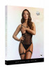 Боди с открытым лифом и гартерами Open-cup Strappy Teddy, черный