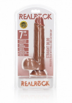 Телесный фаллоимитатор Straight Realistic Dildo Balls Suction Cup 7 - 20 см.
