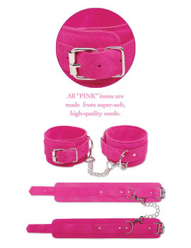 Розовые замшевые наручники Pink Wrist Cuffs