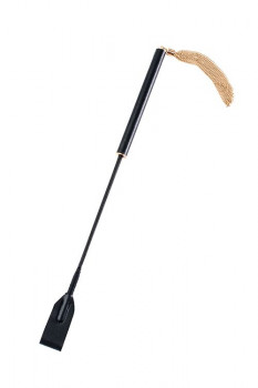 Черный гладкий стек Premium Riding Crop - 45 см.