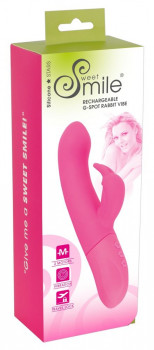 Розовый вибратор-кролик Rechargeable G-Spot Vibe - 23,5 см.