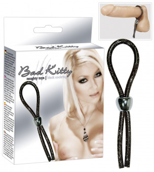 Чёрное эрекционное лассо Bad Kitty Ring