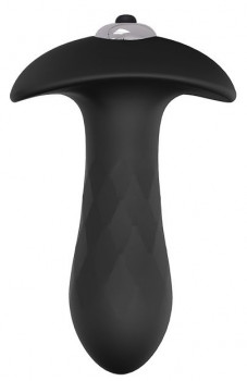 Черная анальная вибровтулка Single Speed Diamond Plug - 9 см.