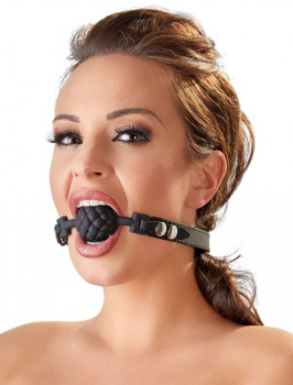 Черный силиконовый рельефный кляп Silicone Ball Gag
