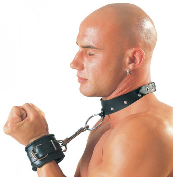 Чёрный ошейник Zado Leather Collar
