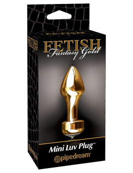 Золотистая анальная пробка Mini Luv Plug - 8,25 см.