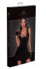 Короткое платье с оборками на бретелях Short Pvc dress with frilled shoulder straps, черный