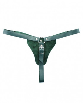 Изумрудные трусики с кольцом для насадок Emerald Panties, изумрудный