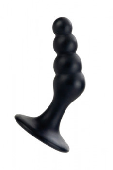 Массажер простаты Graduated Silicone Prostate Probe рельефный из силикона черный