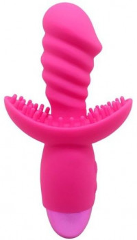 Розовый вибратор Indulgence Rechargeable Wild Ride - 16,5 см.