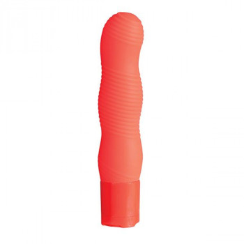 Оранжевый вибромассажёр с рельефом Pure 3.5Inch Vibrator Orange - 9 см.