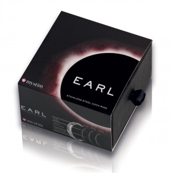 Стальное эрекционное кольцо с гравировкой Earl - 4,8 см.