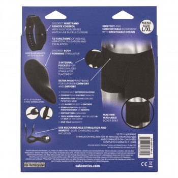Черные трусы-боксеры с вибромассажером Remote Control Panty Set L/XL, черный