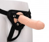 Черные трусики с телесной насадкой Strap ON Real Dildo - 21 см.