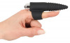Черная вибронасадка на палец с винтовым наконечником Finger Vibrator - 10,5 см.