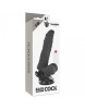 Черный вибратор на мощной присоске Basecock Realistic Vibrator Remote Control - 21 см.