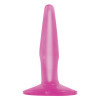 Маленькая розовая анальная пробка Basix Rubber Works Mini Butt Plug - 10,8 см.