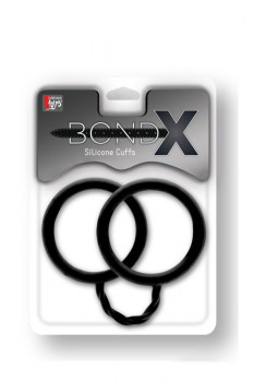 Чёрные силиконовые наручники Bondx Silicone Cuffs