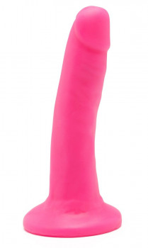 Розовый гладкий фаллоимитатор на присоске Happy Dicks Dong 6 inch - 15,2 см.