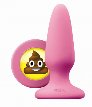 Розовая силиконовая пробка среднего размера Emoji Sht - 10,2 см.