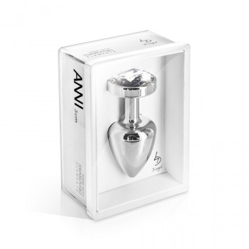 Серебристая анальная пробка Anni round silver plated T2 - 7,5 см.