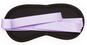 Чёрная маска на глаза Purple&Black с фиолетовыми завязками