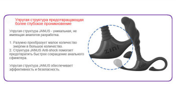 Средний черный массажер простаты Zini Janus Lamp