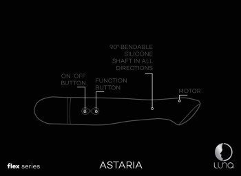 Чёрный гнущийся вибратор Asteria - 20,5 см.