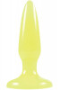 Желтая анальная пробка, светящаяся в темноте, Firefly Pleasure Plug Mini - 8,1 см.