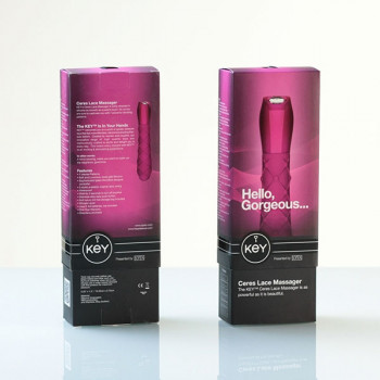 Шикарный розовый вибромассажер Ceres Lace Texture - Raspberry Pink