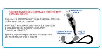 Малый черный массажер простаты Zini Janus Anti-Shock