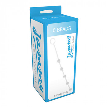 Прозрачная анальная цепочка с 5 шариками Jammy Jelly Anal 5 Beads Crystall - 38 см.
